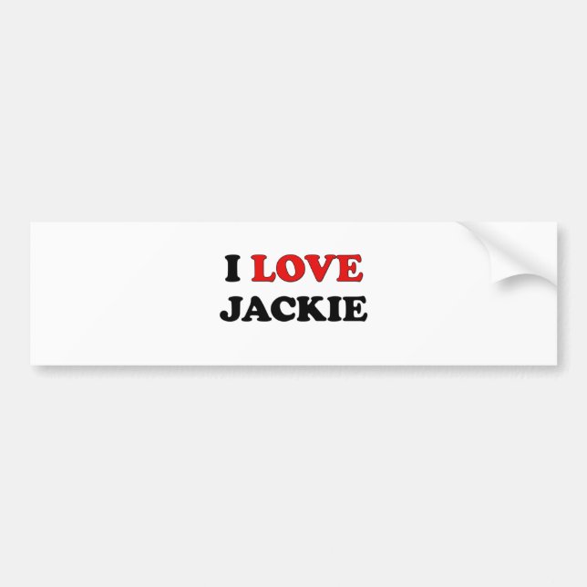 I Love Jackie Bumper Sticker (Front)