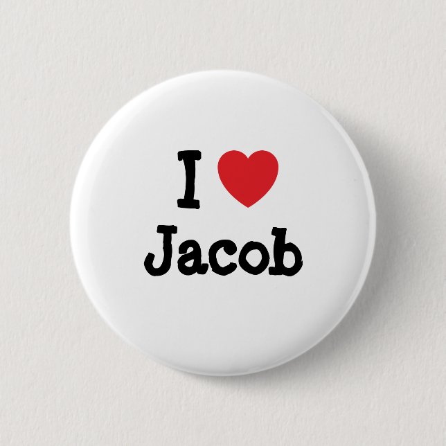 I love Jacob heart custom personalized Button (Front)