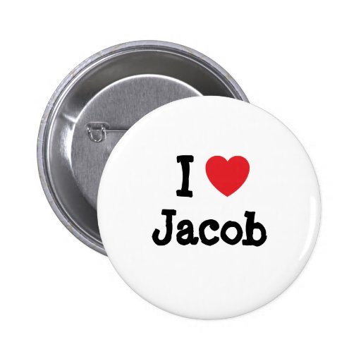 I love Jacob heart custom personalized Button | Zazzle