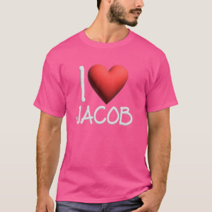 I Love Jacob Name Personalized Men Guy BFF Danny H T-Shirt