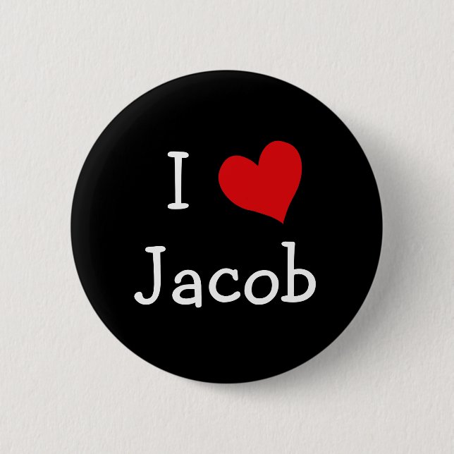 I Love Jacob Pinback Button (Front)