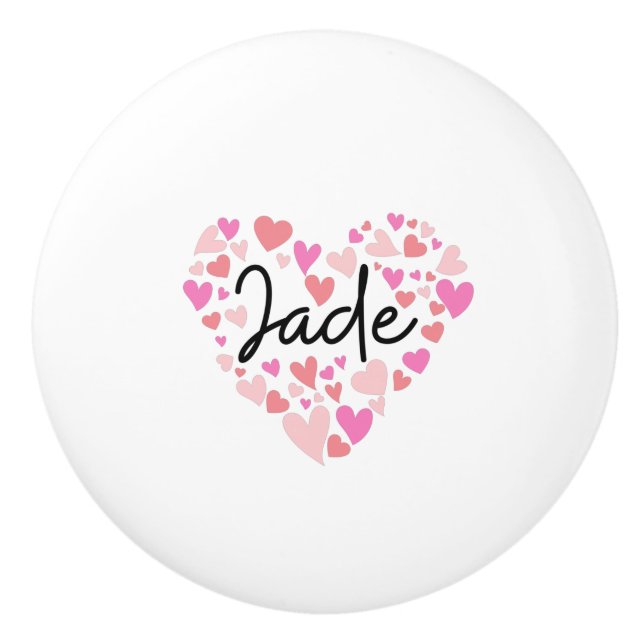 I love Jade Ceramic Knob (Front)