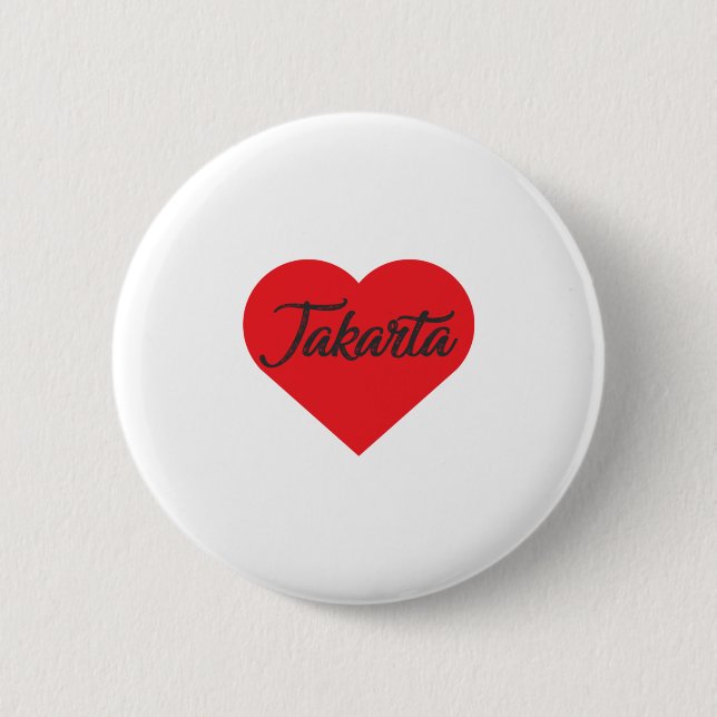 I Love Jakarta - Indonesia Button (Front)