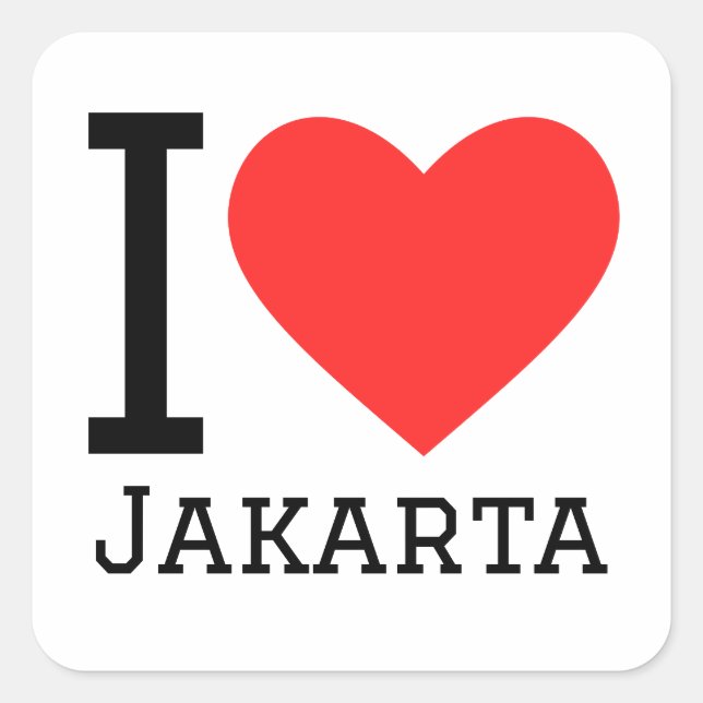 I love Jakarta  Square Sticker (Front)