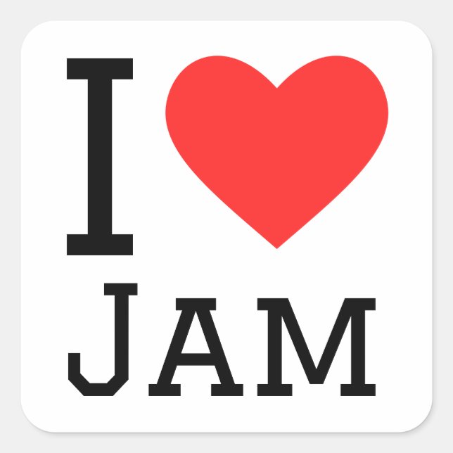 I love jam square sticker (Front)