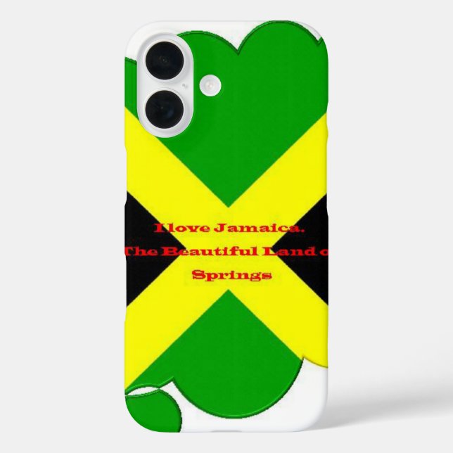 I Love Jamaica | Bold Flag Typography Art  Design Case-Mate iPhone Case (Back)