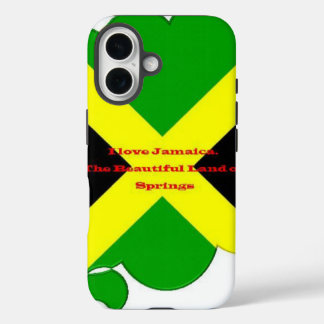 I Love Jamaica | Bold Flag Typography Art Design iPhone 16 Case