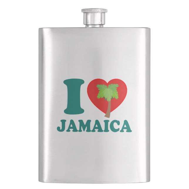 I Love Jamaica Flask (Front)