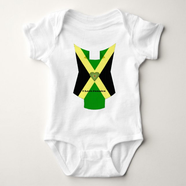 I Love Jamaica Have a Nice Day and a Better Night Baby Bodysuit (Front)