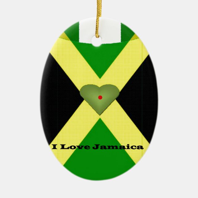 I Love Jamaica Have a Nice Day and a Better Night Ceramic Ornament (Front)