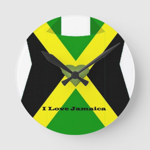 I Love Jamaica Have a Nice Day and a Better Night Round Clock