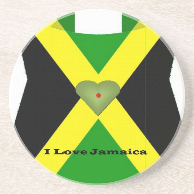 I Love Jamaica Have a Nice Day and a Better Night Sandstone Coaster (Front)