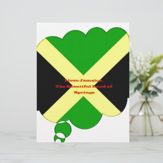 I Love Jamaica National Flag Colors (Standing Front)