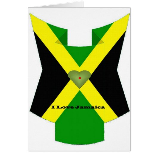 I Love Jamaica National Flag Colors  (Front)