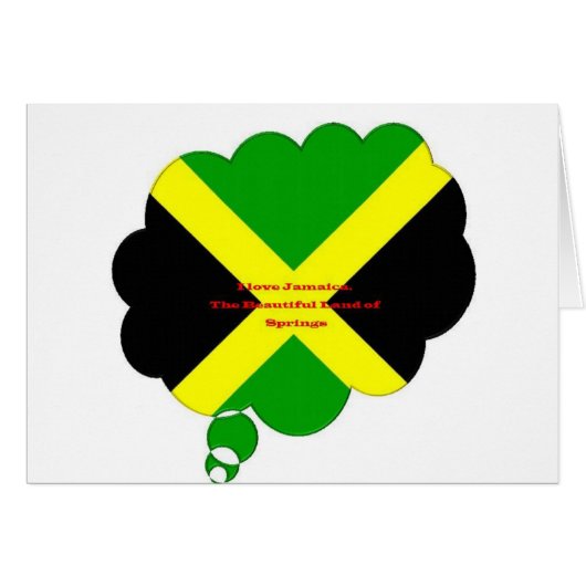 I Love Jamaica National Flag Colors (Front Horizontal)