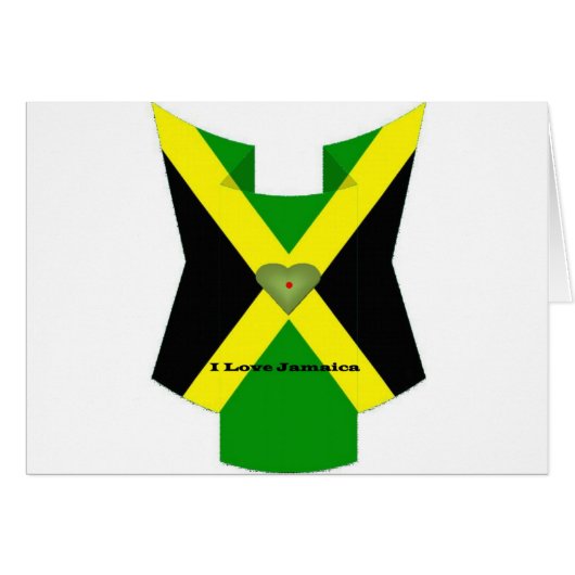 I Love Jamaica National Flag Colors (Front Horizontal)