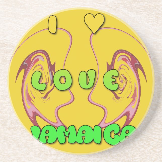 I love Jamaica.png Drink Coaster (Front)
