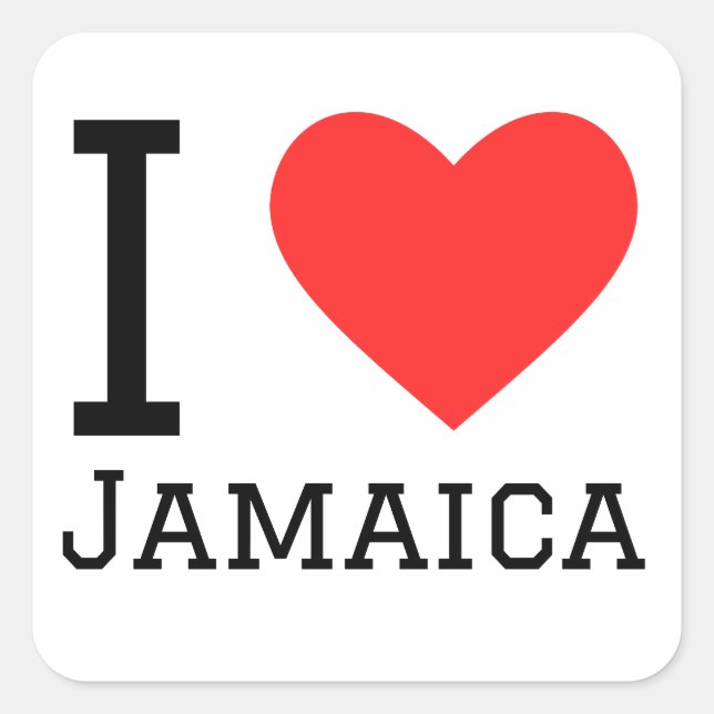 I love Jamaica  Square Sticker (Front)