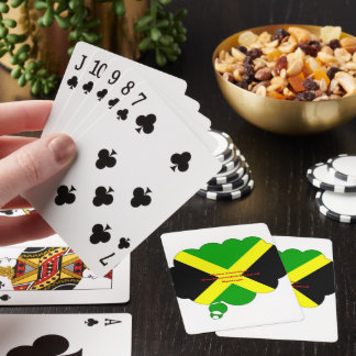 I Love Jamaica Text on Flag Art Print Poker Cards