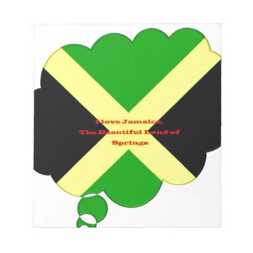 I Love Jamaica The Beautiful Land of Springs Notepad