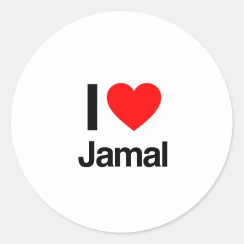 i love jamal classic round sticker