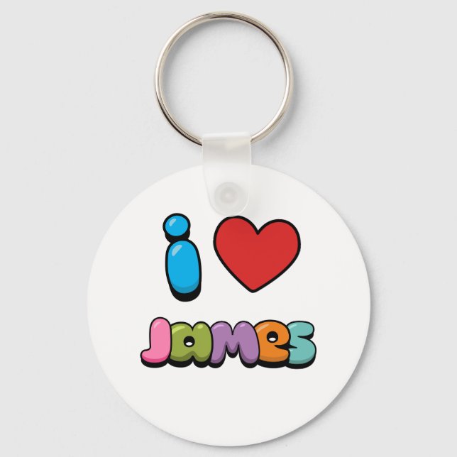 I Love James Keychain (Front)