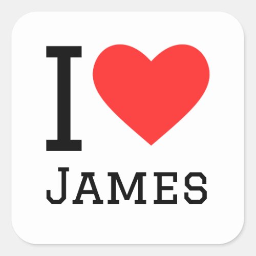 I love james square sticker