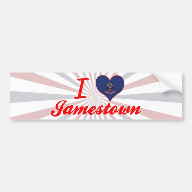 I Love Jamestown, North Dakota Bumper Sticker (Front)