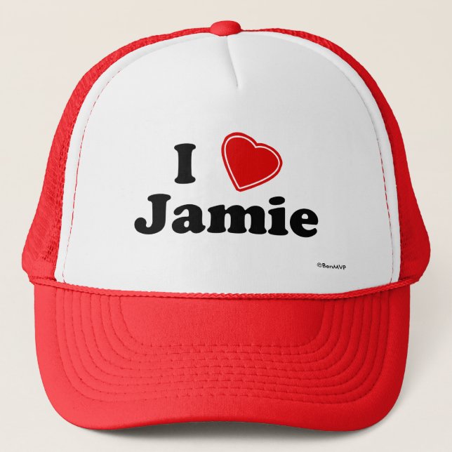 I Love Jamie Trucker Hat (Front)