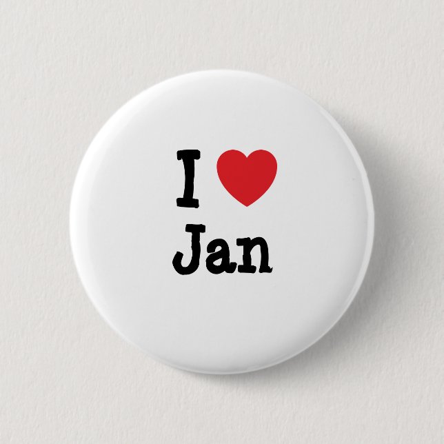 I love Jan heart T-Shirt Pinback Button (Front)