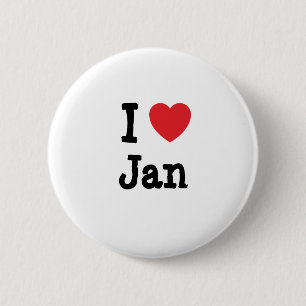 I love Jan heart T-Shirt Pinback Button