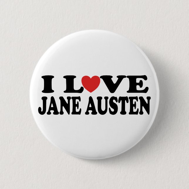 I Love Jane Austen Classic Button (Front)