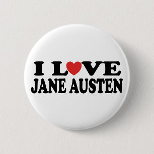 I Love Jane Austen Classic Button