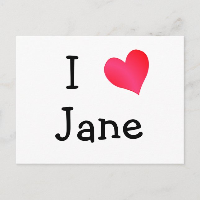 I Love Jane Postcard (Front)