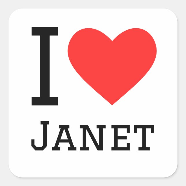 I love janet square sticker (Front)