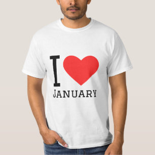 I love January  Square Sticker T-Shirt