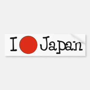 I LOVE JAPAN BUMPER STICKER