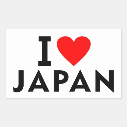 I love Japan country like heart travel tourism sym Rectangular Sticker