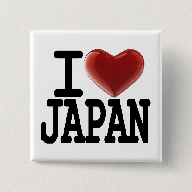 I Love JAPAN Pinback Button (Front)