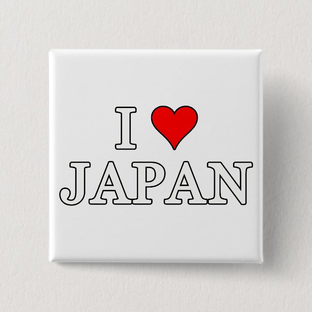 I Love Japan Pinback Button (Front)