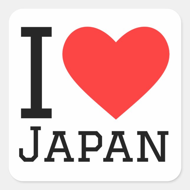 I love Japan  Square Sticker (Front)