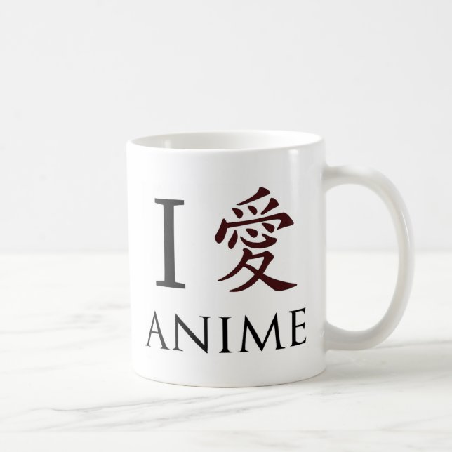 I Love Japanese Anime Coffee Mug (Right)