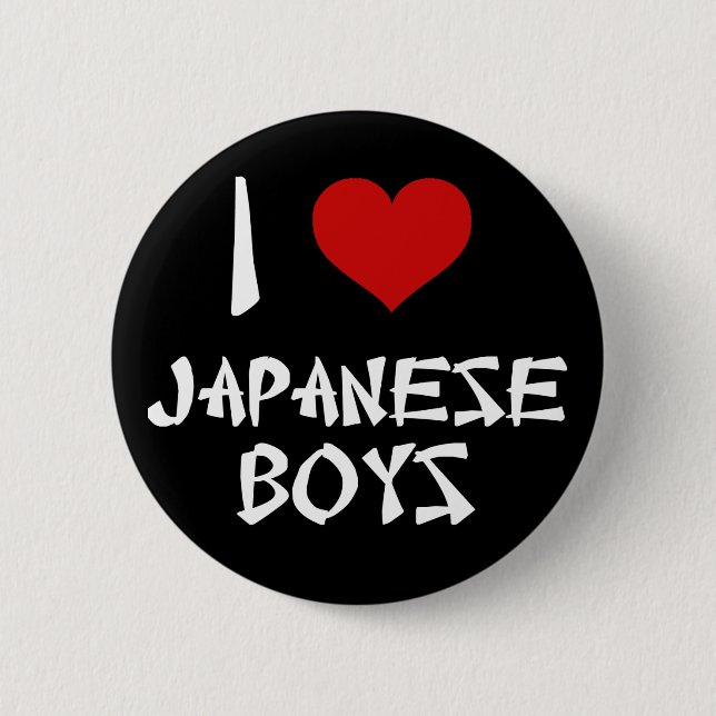 I Love Japanese Boys Pinback Button (Front)