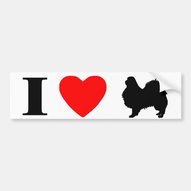 I Love Japanese Chins Bumper Sticker (Front)