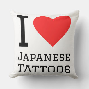 I love Japanese tattoos Throw Pillow