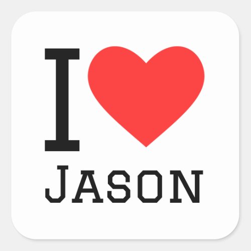 I love Jason  Square Sticker