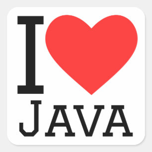 I love Java Square Sticker