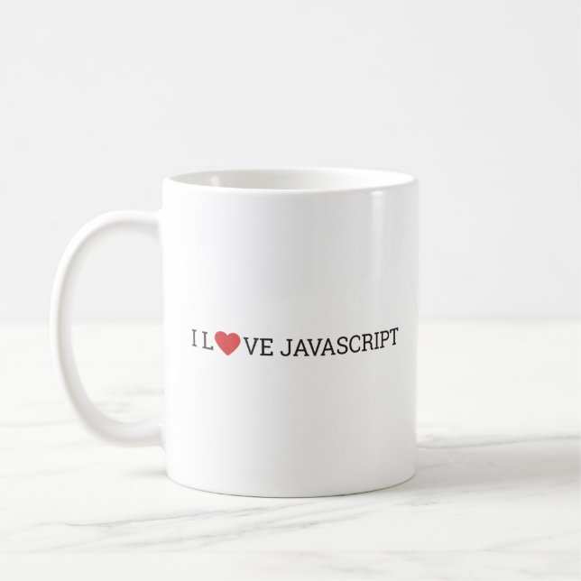 I Love JavaScript Coffee Mug (Left)