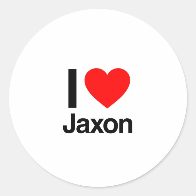 i love jaxon classic round sticker (Front)