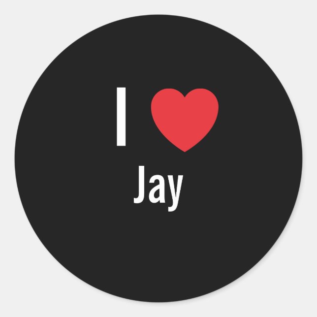 I love Jay Classic Round Sticker (Front)